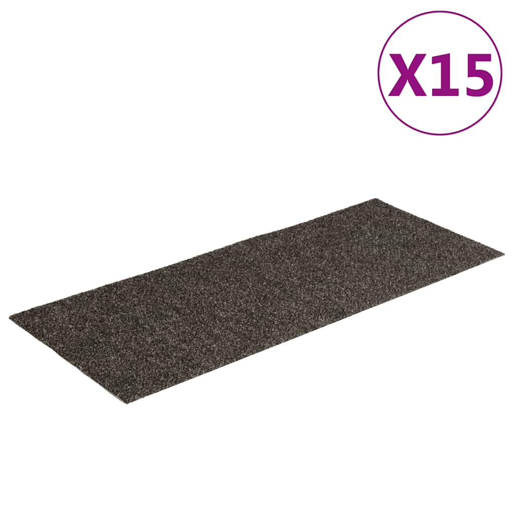 trappemåtter selvklæbende 15 stk. 60x25 cm antracit rektangulære