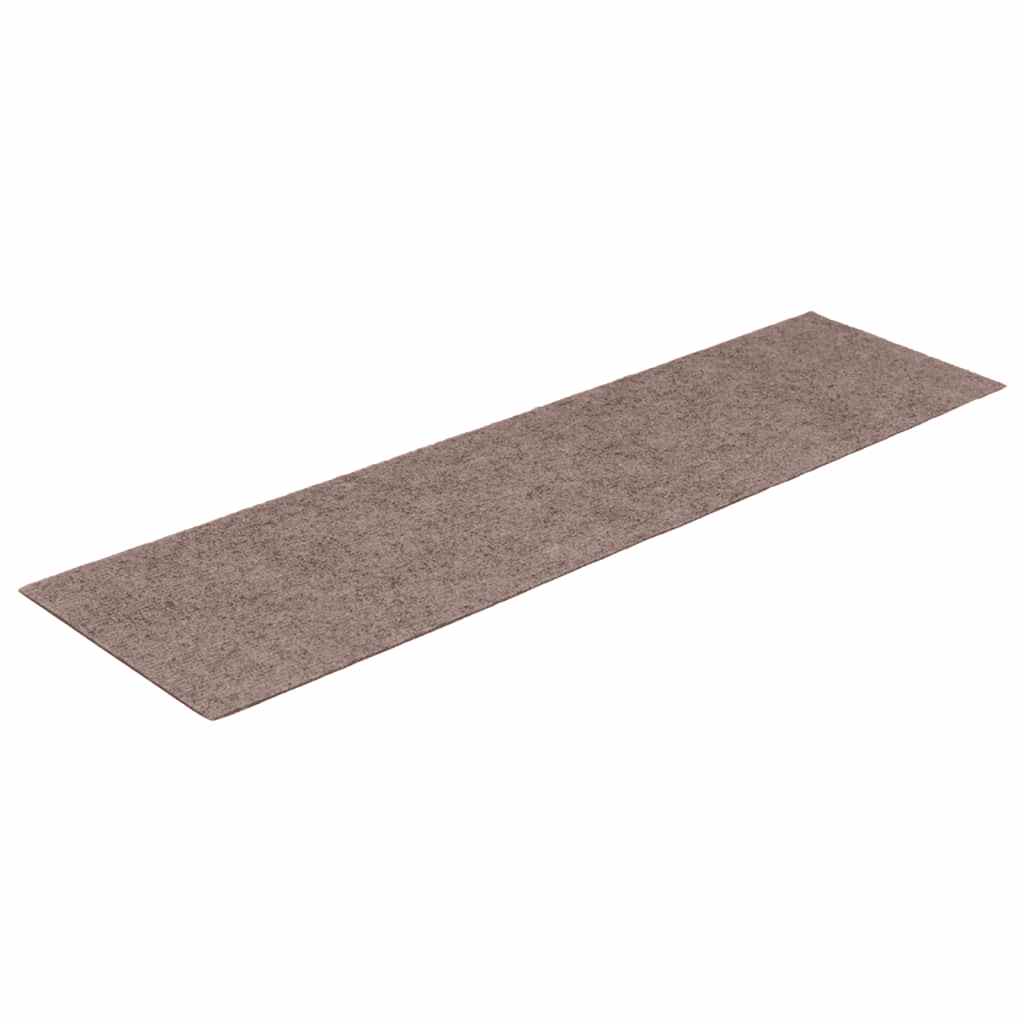 trappemåtter selvklæbende 15 stk. 76x20 cm lysebrune rektangulære