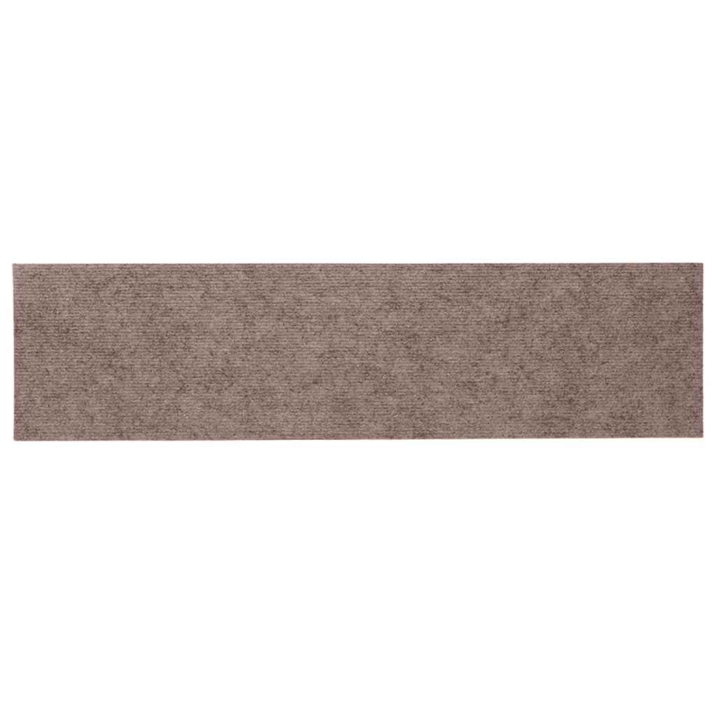 trappemåtter selvklæbende 15 stk. 76x20 cm lysebrune rektangulære