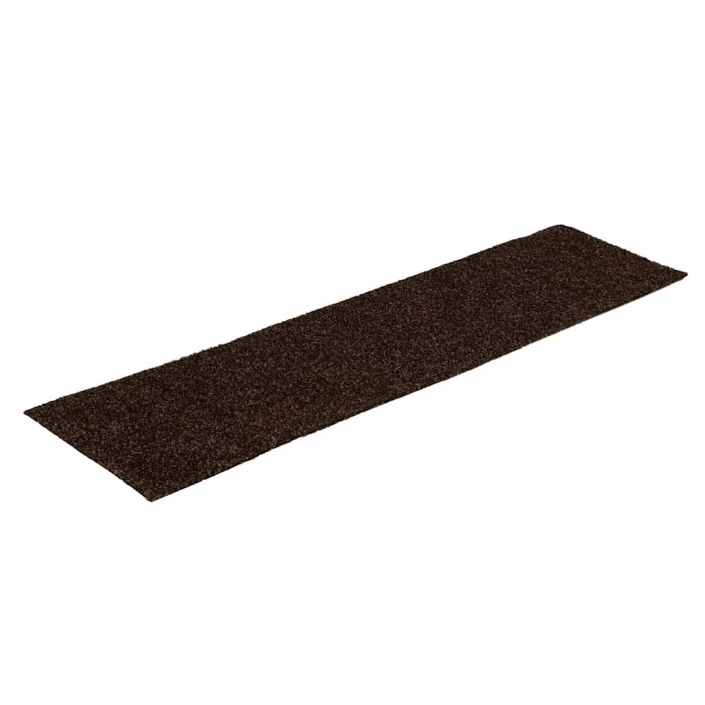 trappemåtter selvklæbende 15 stk. 76x20 cm brune rektangulære