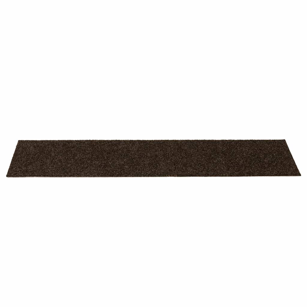 trappemåtter selvklæbende 15 stk. 76x20 cm brune rektangulære