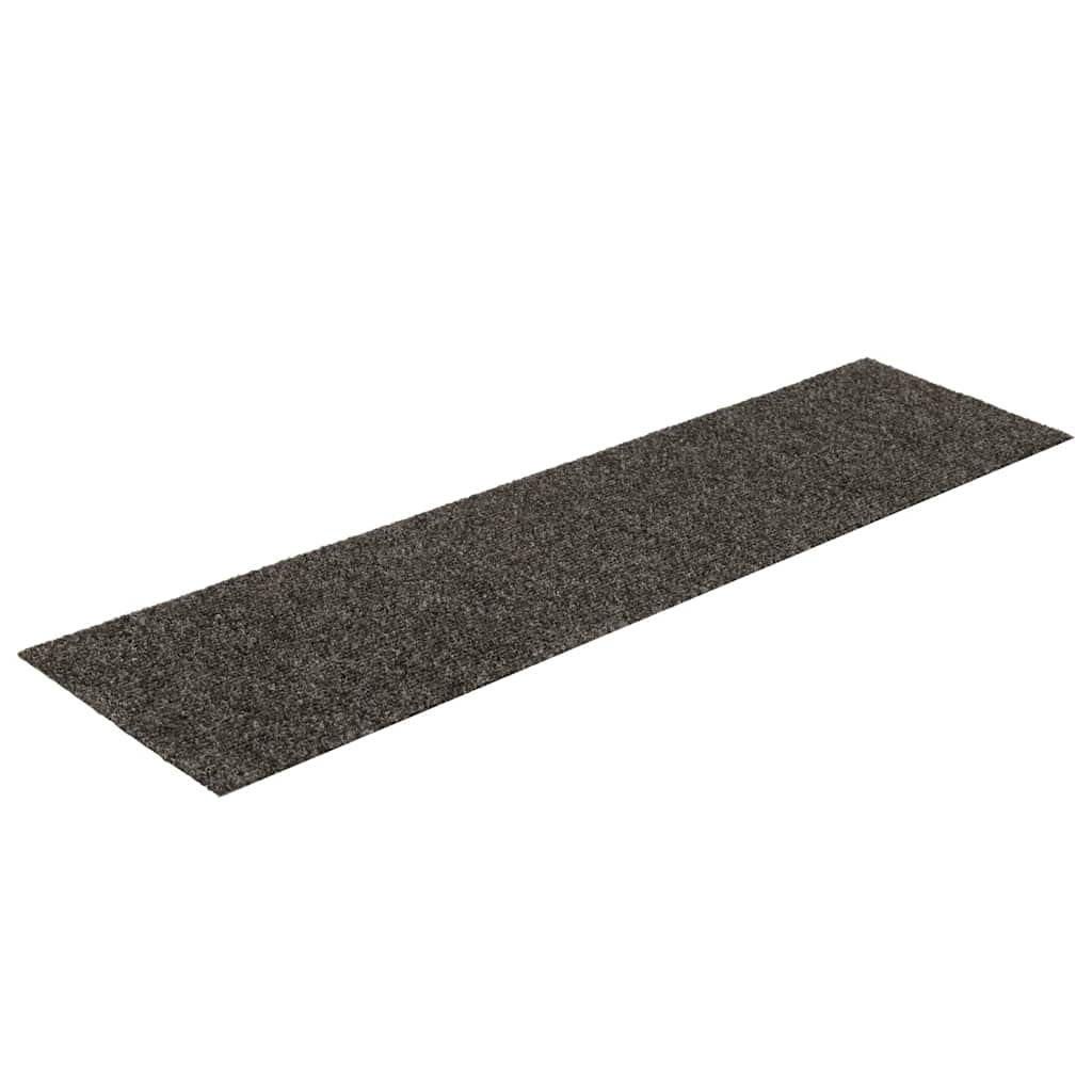 trappemåtter selvklæbende 15 stk. 76x20 cm antracit rektangulære