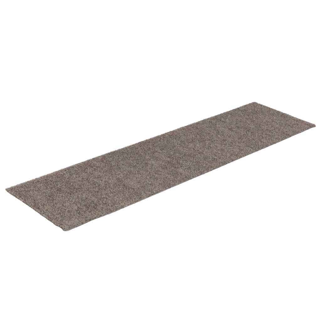 trappemåtter selvklæbende 15 stk. 76x20 cm beige rektangulære