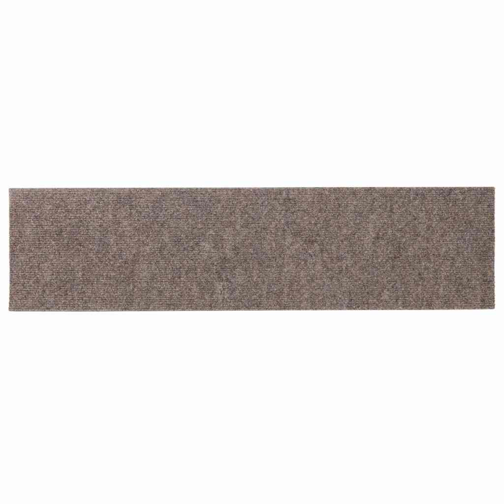trappemåtter selvklæbende 15 stk. 76x20 cm beige rektangulære