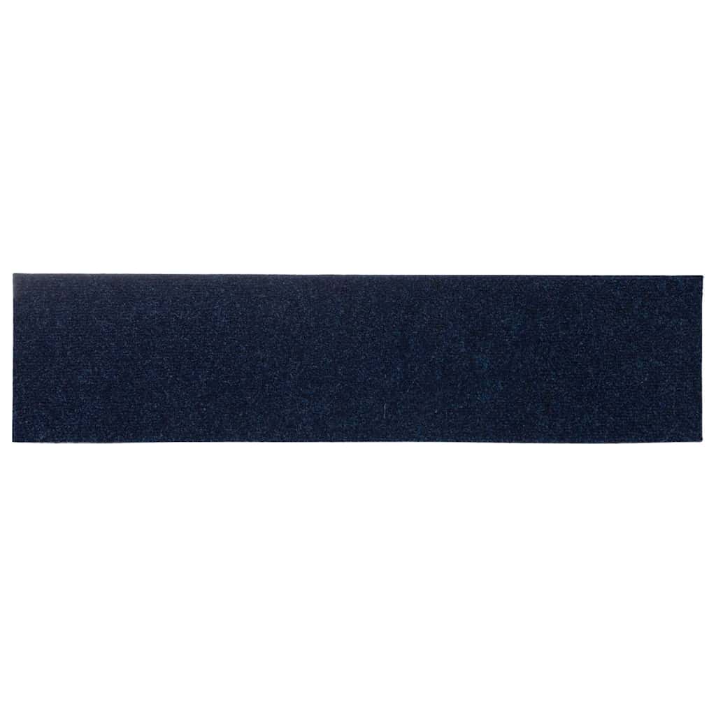 trappemåtter selvklæbende 15 stk. 76x20 cm marineblå rektangulære