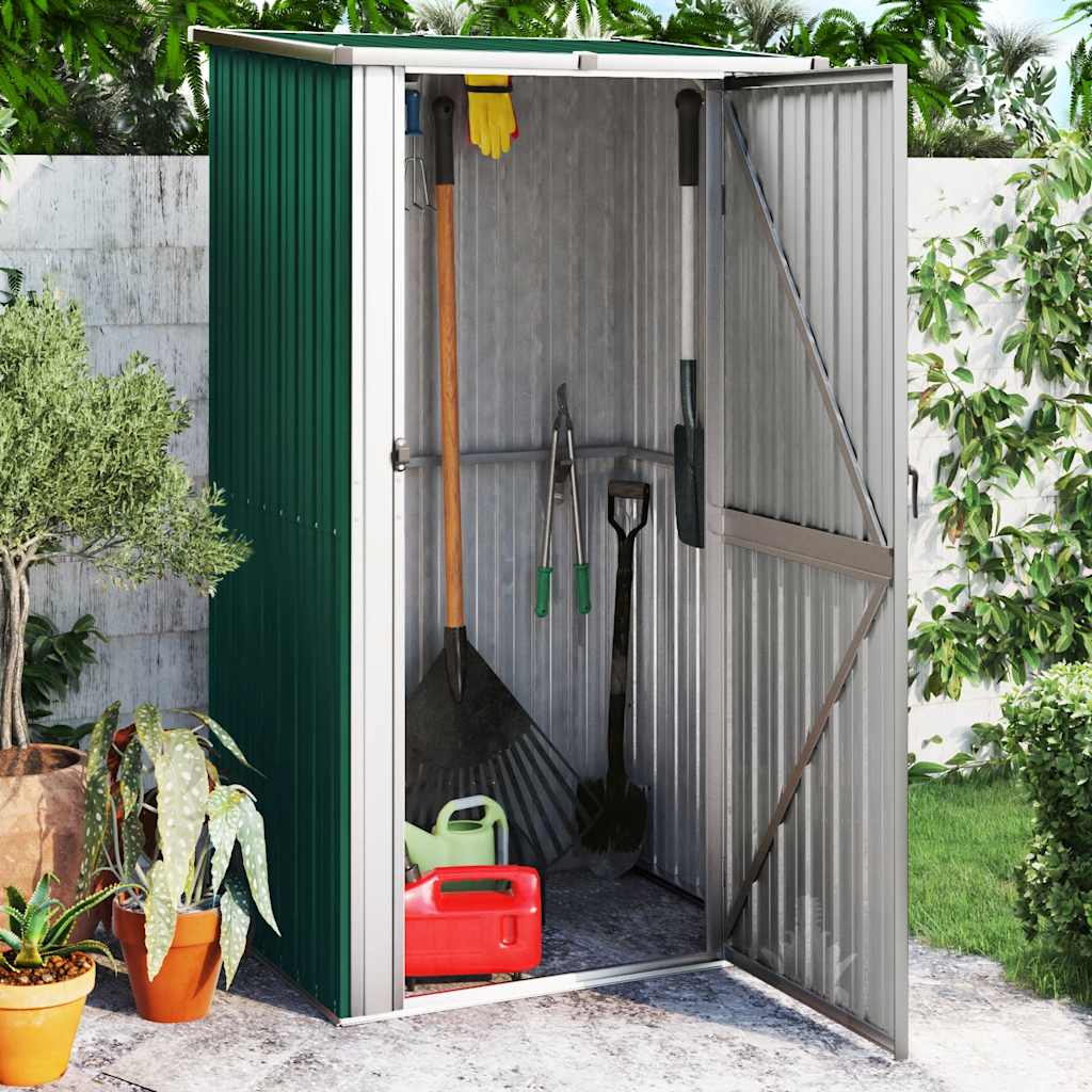 haveskur grøn 118,5x97x209,5 cm galvaniseret stål