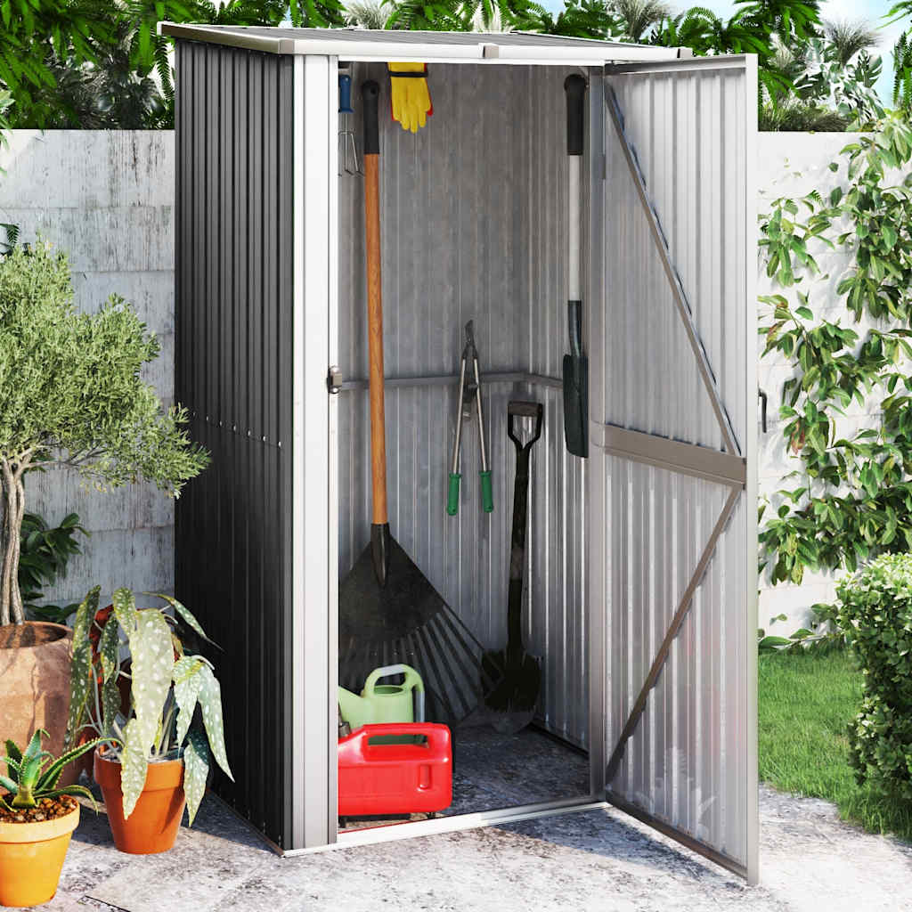 haveskur 118,5x97x209,5 cm galvaniseret stål antracitgrå