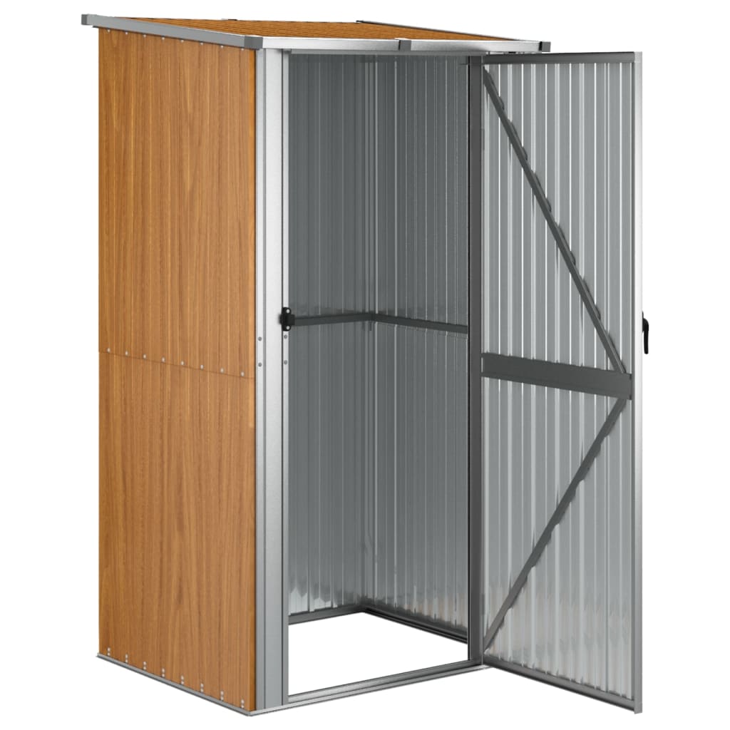 haveskur brun 118,5x97x209,5 cm galvaniseret stål