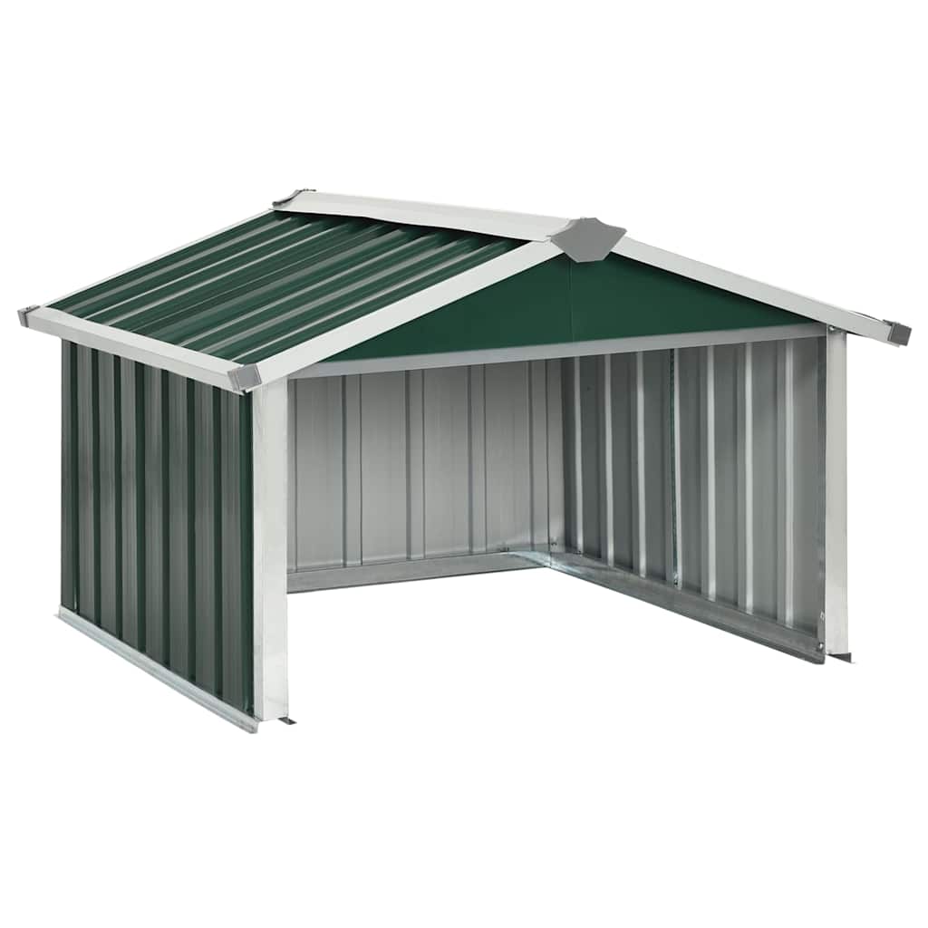 garage til robotplæneklipper 92x97x63 cm galvaniseret stål grøn