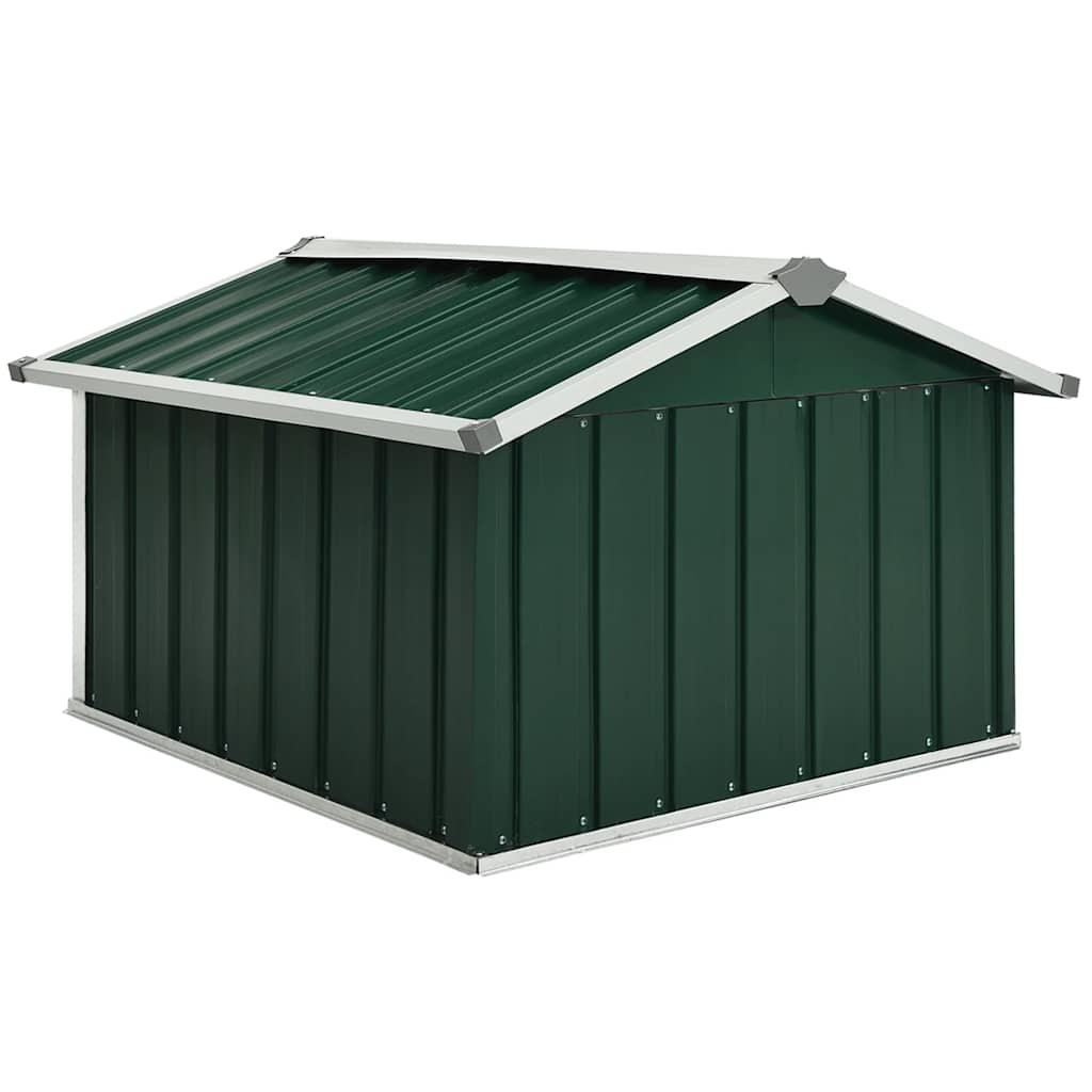 garage til robotplæneklipper 92x97x63 cm galvaniseret stål grøn