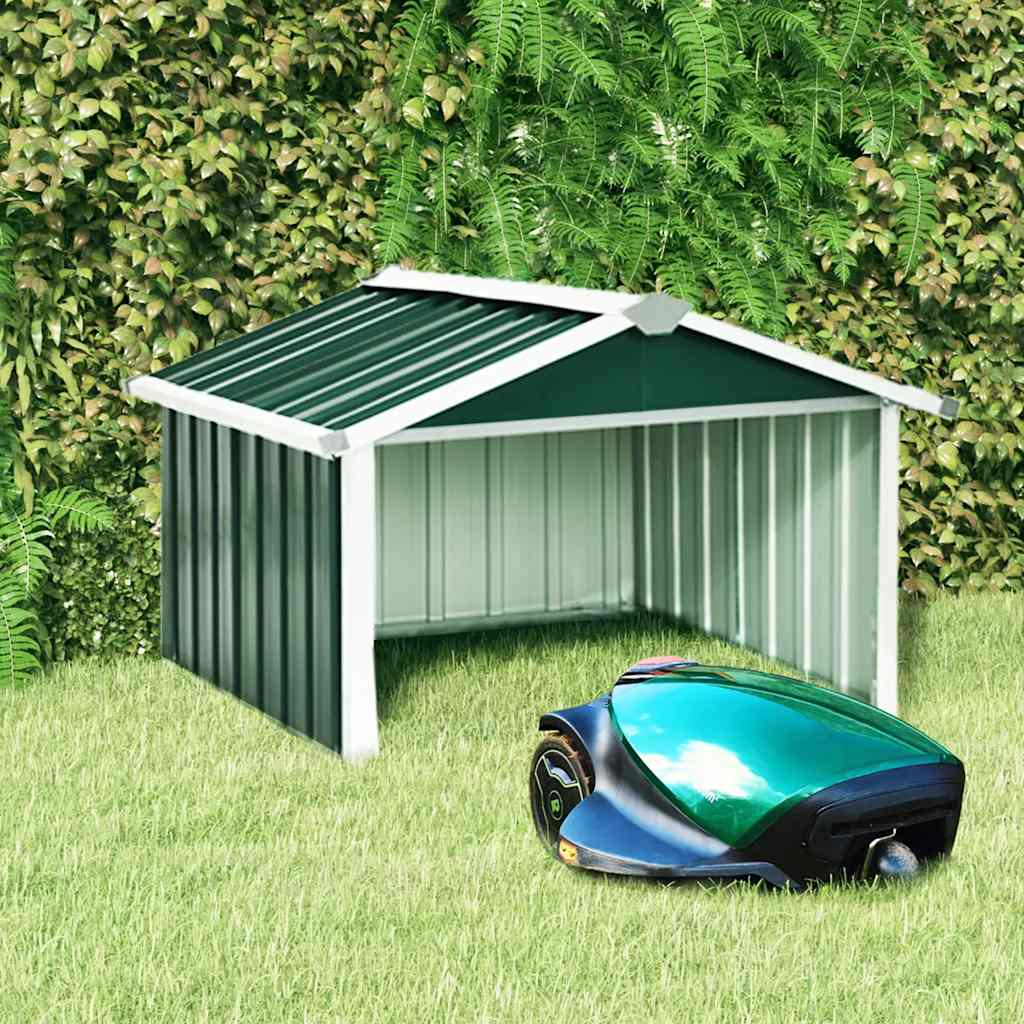 garage til robotplæneklipper 92x97x63 cm galvaniseret stål grøn