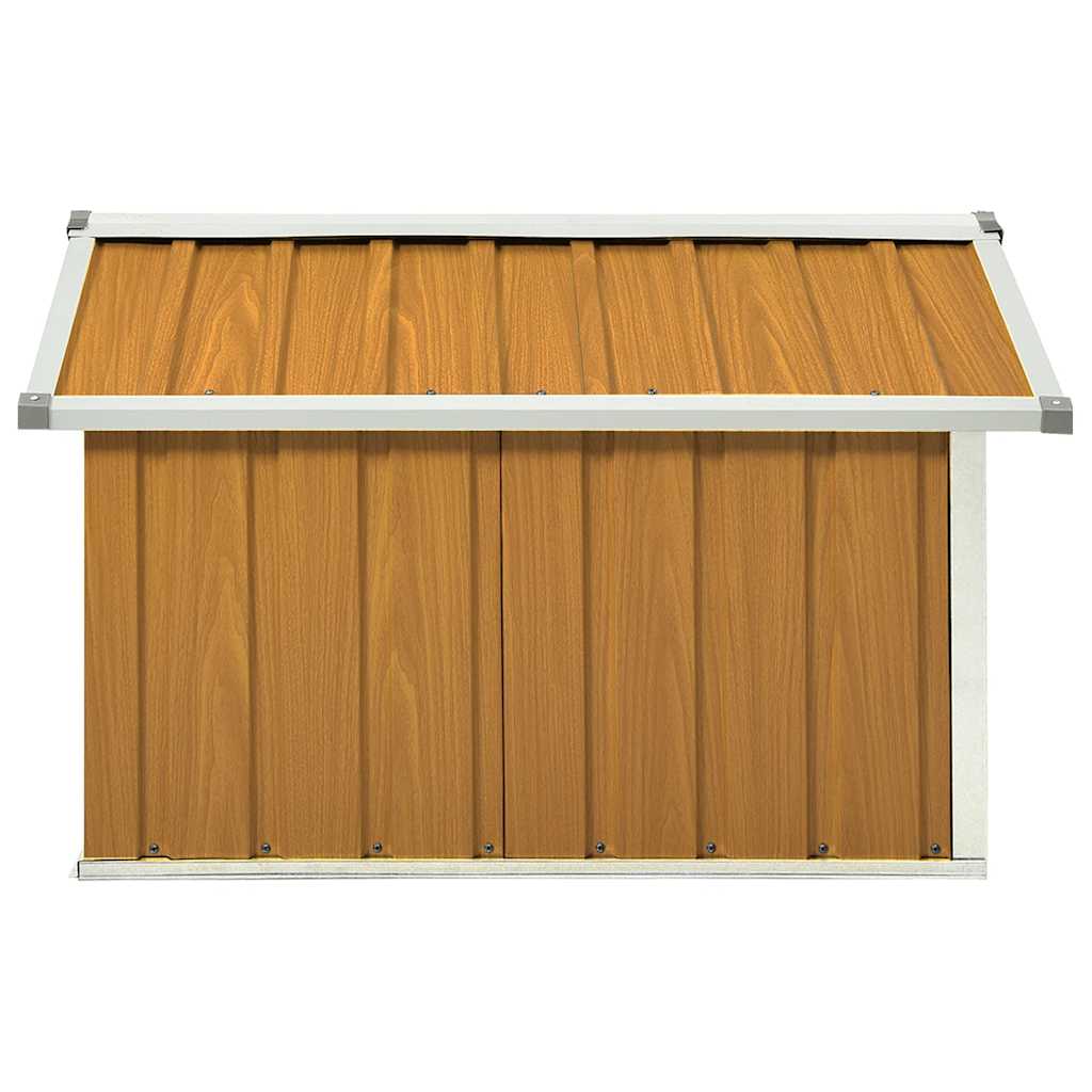 garage til robotplæneklipper 92x97x63 cm galvaniseret stål brun