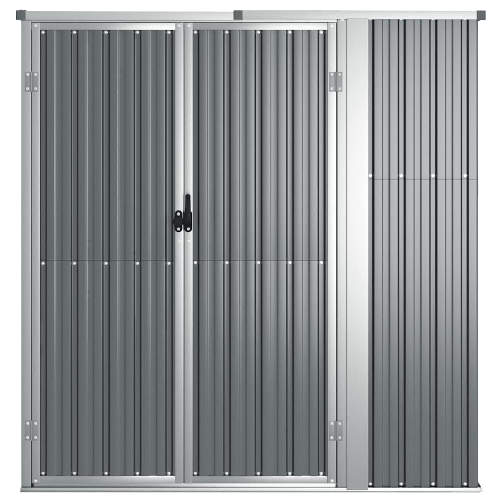 redskabsskur til haven 161x89x161 cm galvaniseret stål grå
