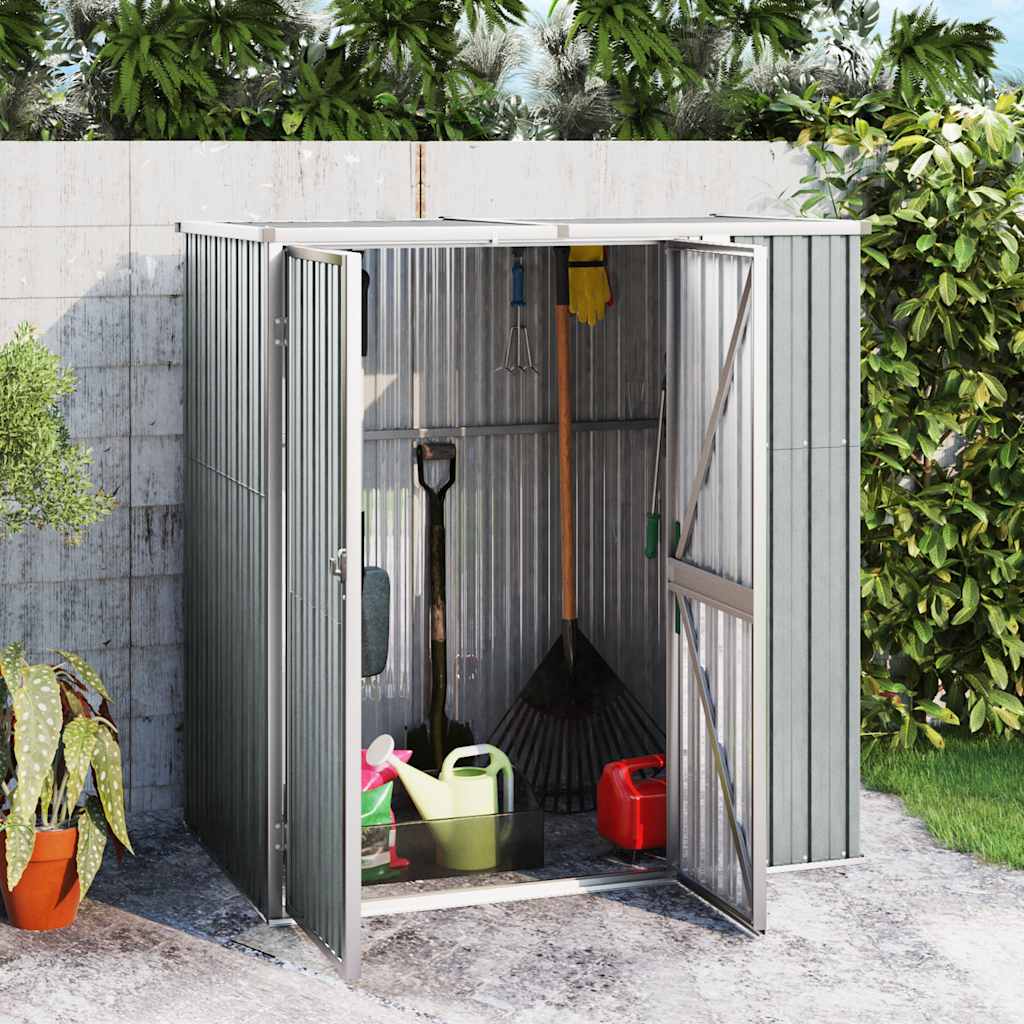 redskabsskur til haven 161x89x161 cm galvaniseret stål grå