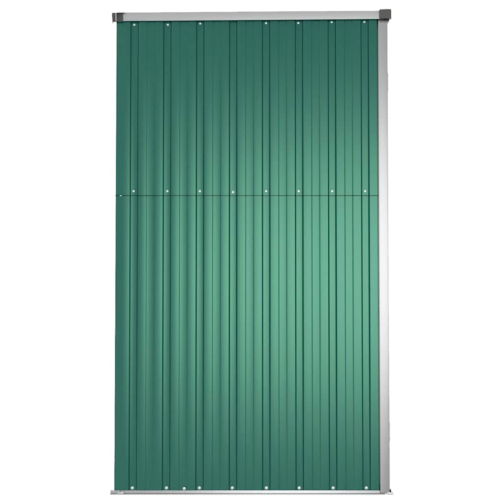 redskabsskur til haven 225x89x161 cm galvaniseret stål grøn