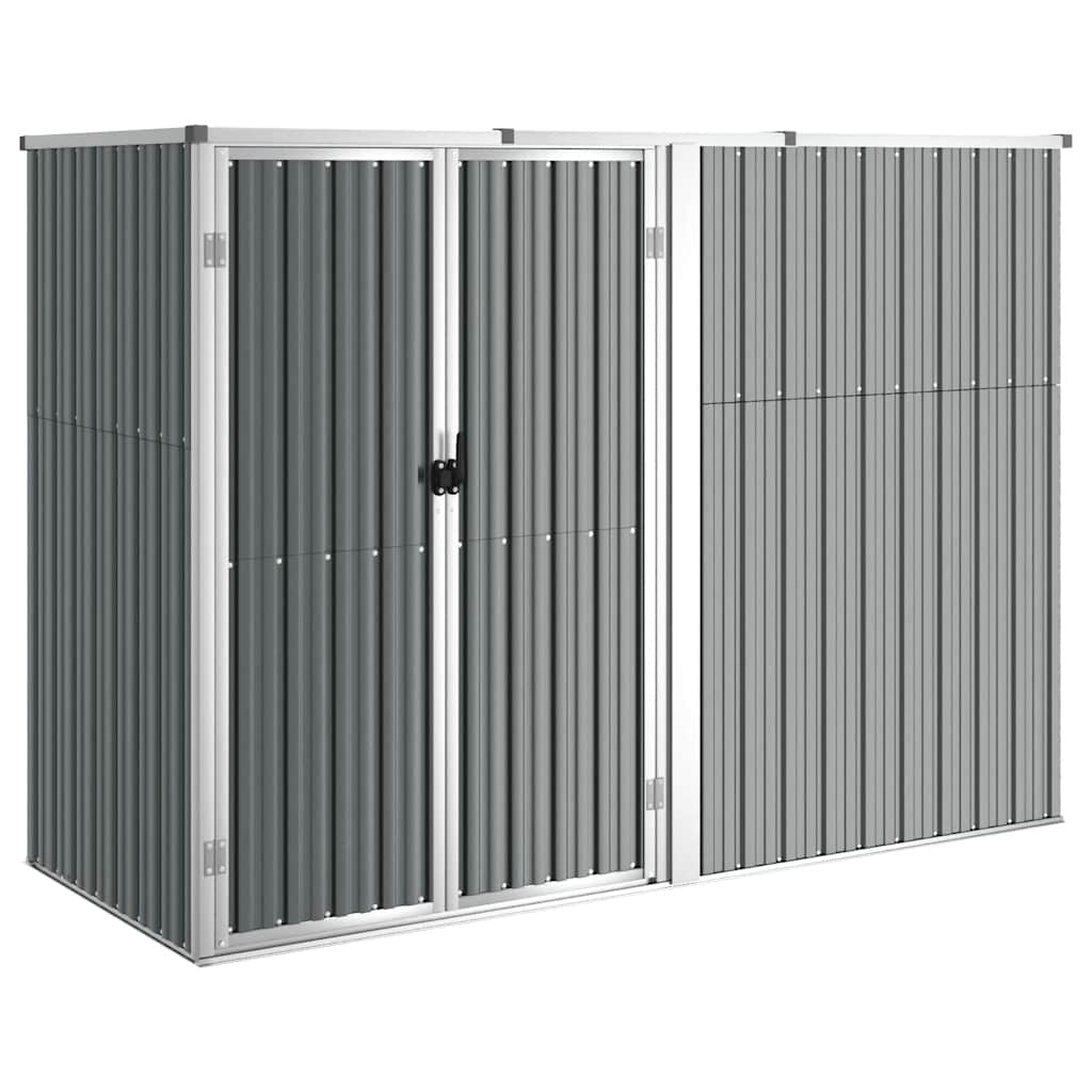 redskabsskur til haven 225x89x161 cm galvaniseret stål grå