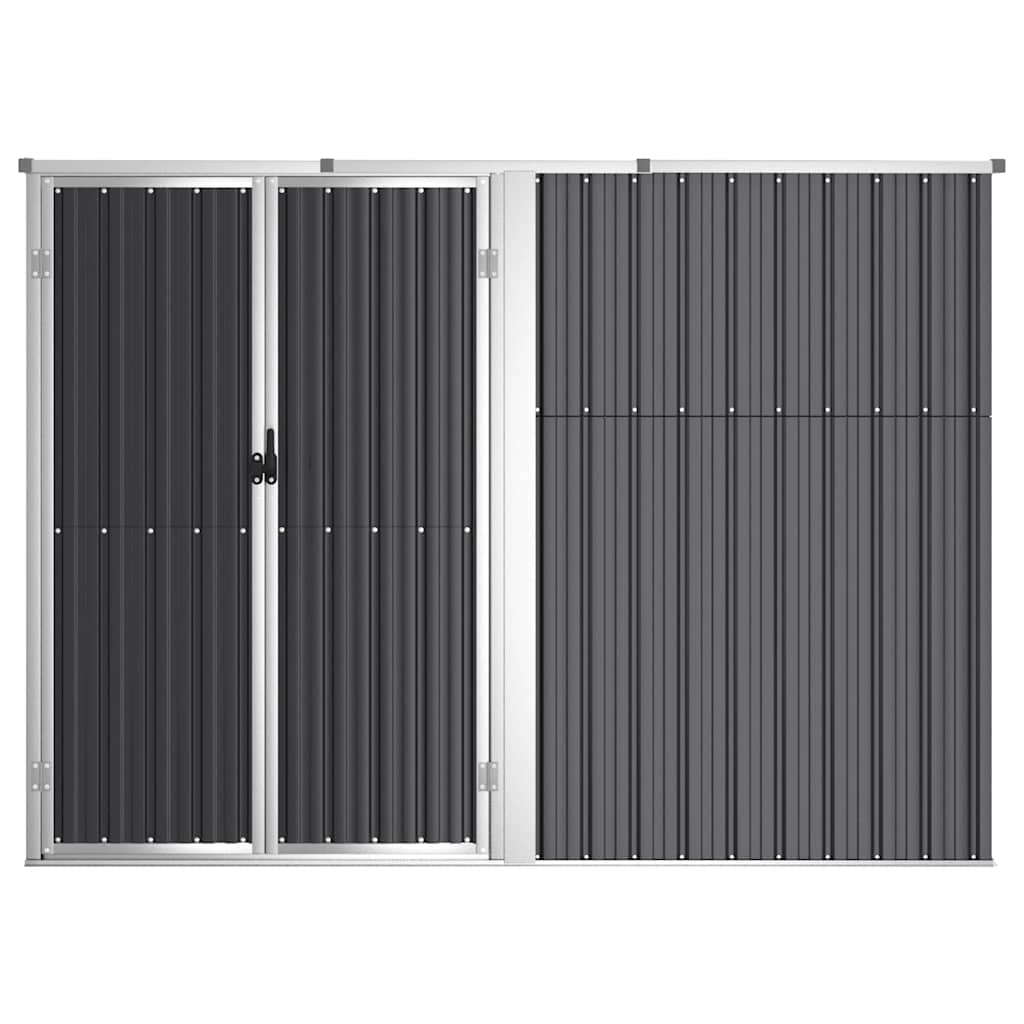 redskabsskur til haven 225x89x161 cm galvaniseret stål antracit