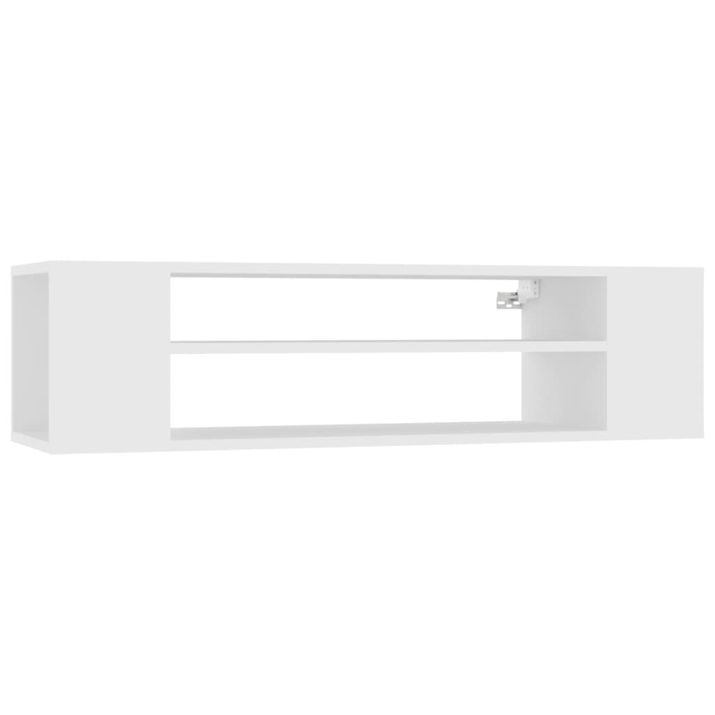 væghængt tv-bord 100x30x26,5 cm konstrueret træ hvid
