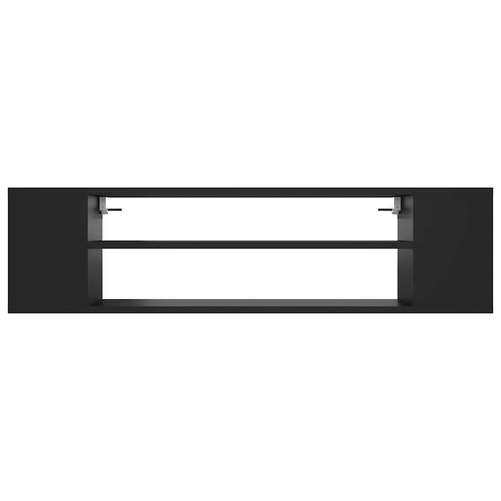væghængt tv-bord 100x30x26,5 cm konstrueret træ sort