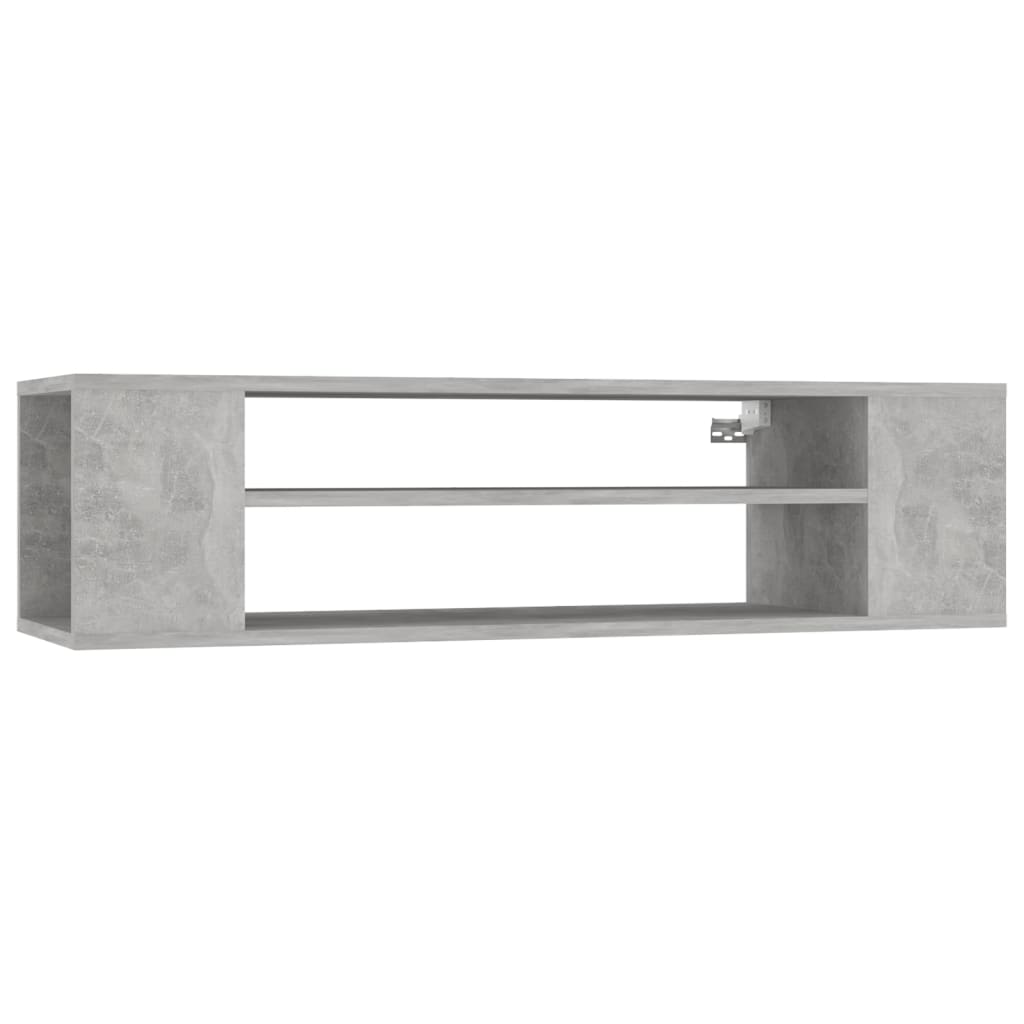 væghængt tv-bord 100x30x26,5 cm konstrueret træ betongrå