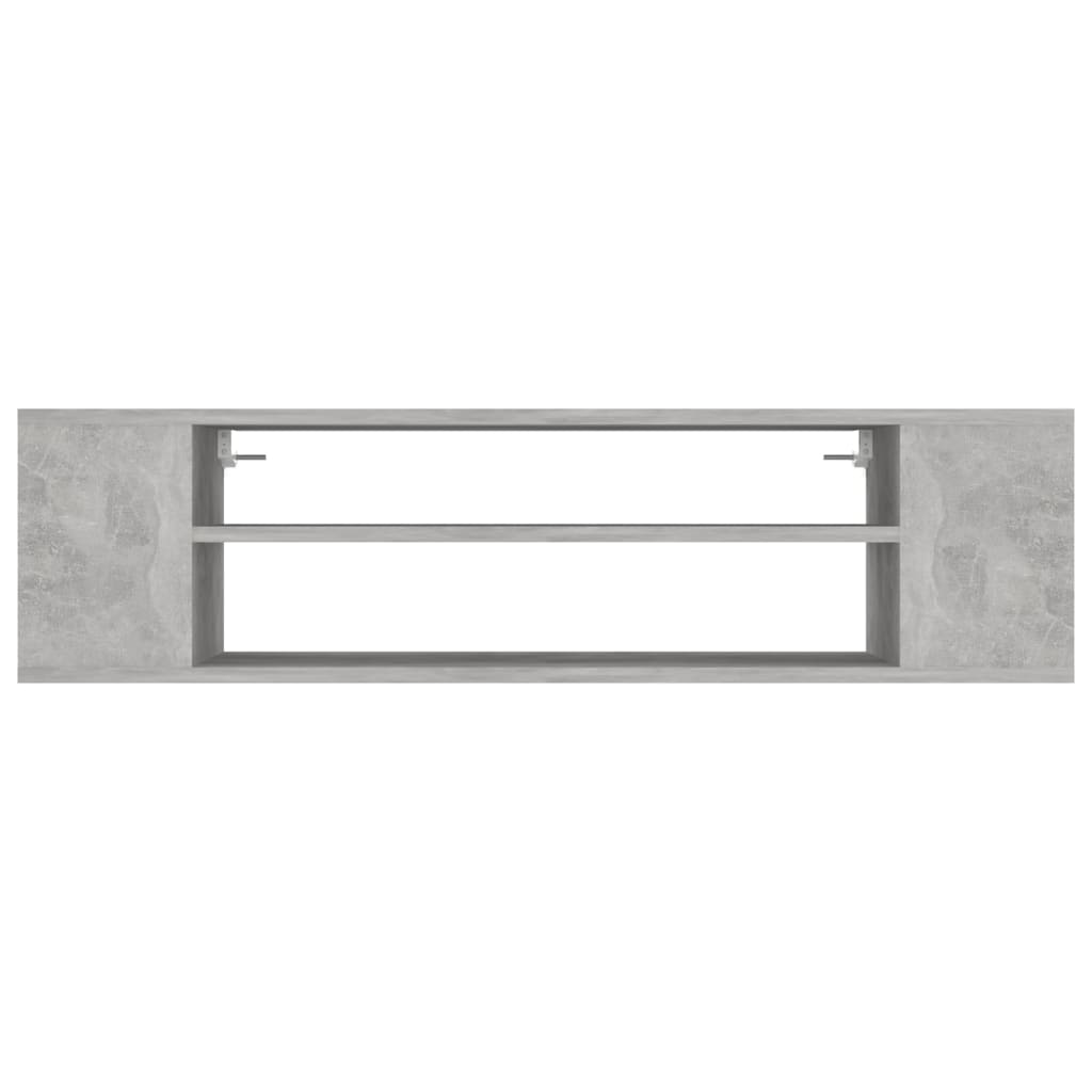 væghængt tv-bord 100x30x26,5 cm konstrueret træ betongrå