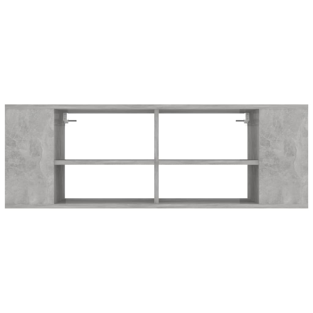 væghængt tv-bord 102x35x35 cm konstrueret træ betongrå