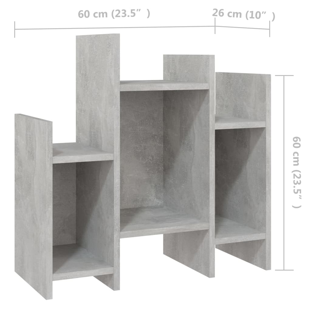 sideskab 60x26x60 cm konstrueret træ betongrå