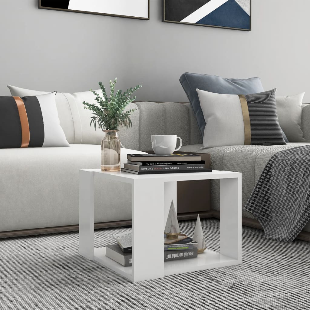 sofabord 40x40x30 cm konstrueret træ hvid