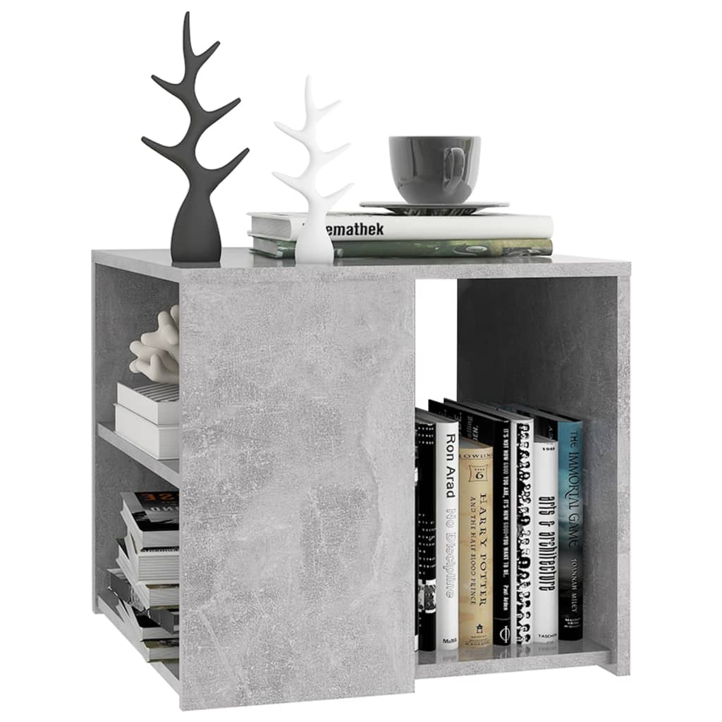 sidebord 50x50x45 cm konstrueret træ betongrå