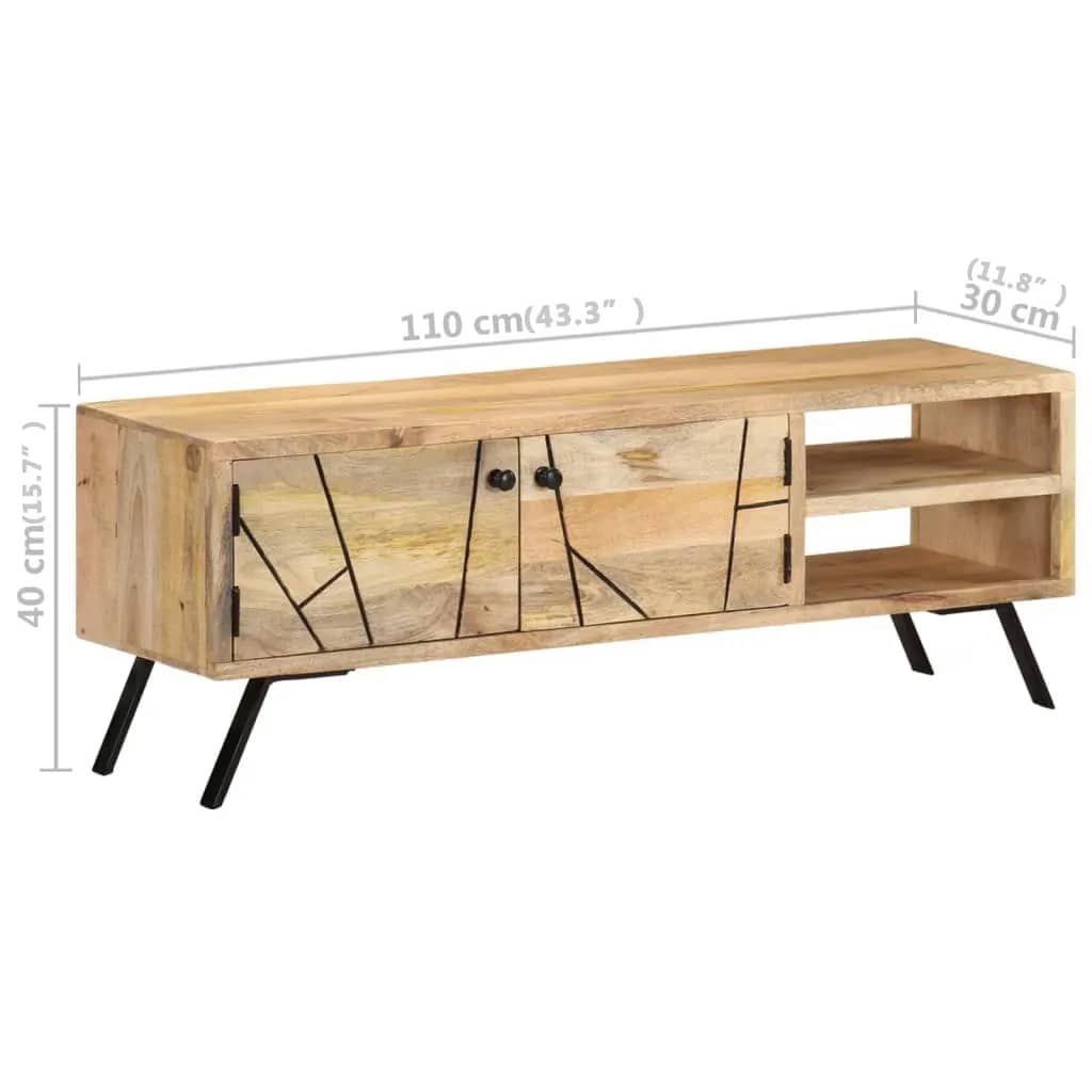 tv-skab 110x30x40 cm massivt mangotræ