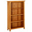 bogreol med 4 hylder 70x22x110 cm massivt egetræ