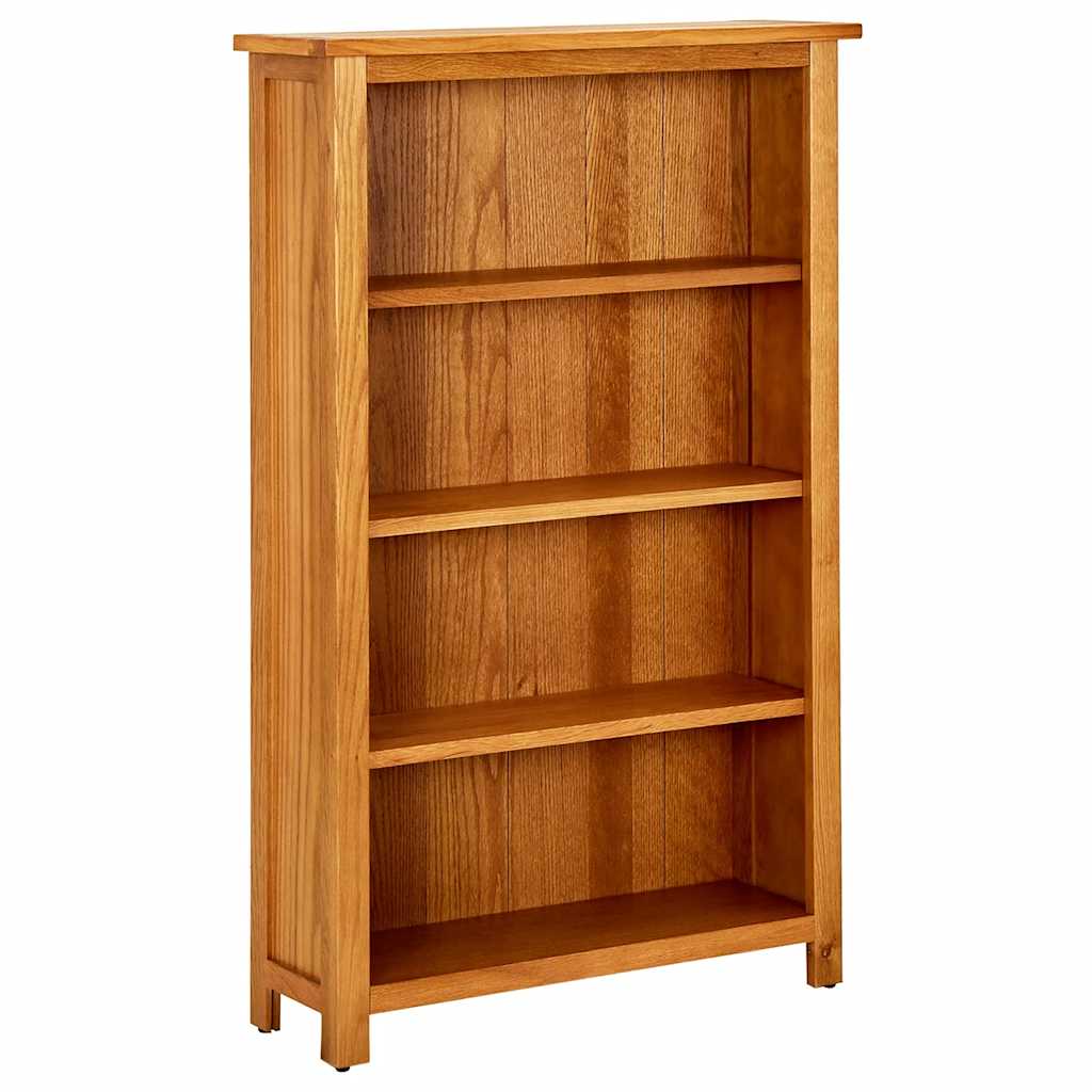 bogreol med 4 hylder 70x22x110 cm massivt egetræ