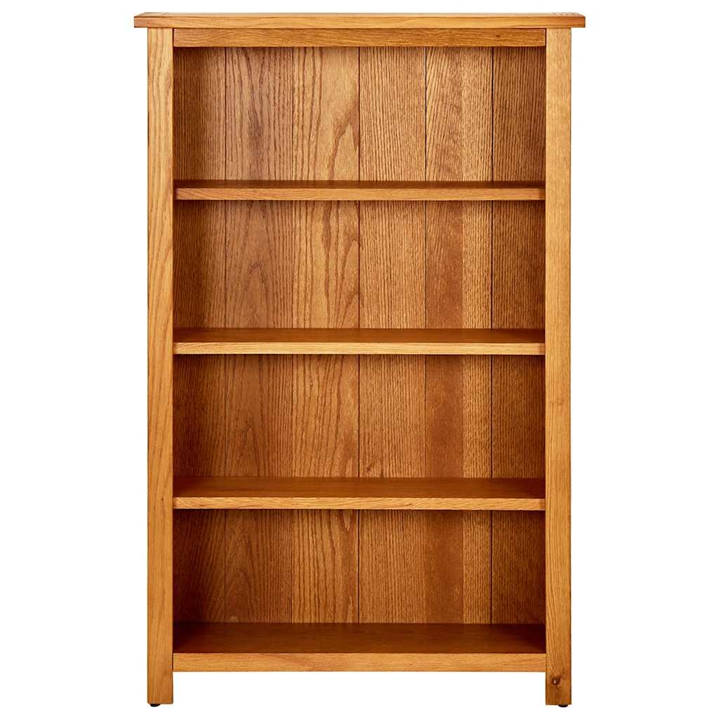 bogreol med 4 hylder 70x22x110 cm massivt egetræ