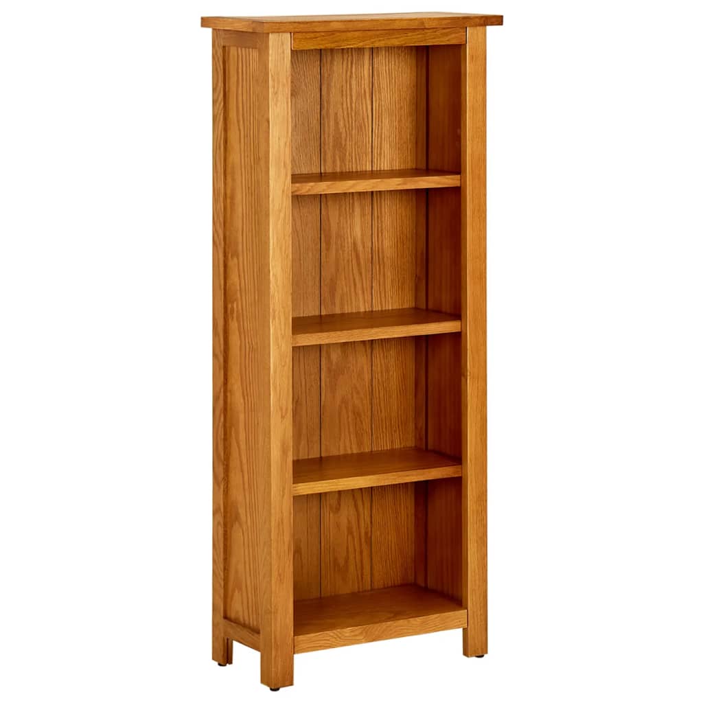 bogreol med 4 hylder 45x22x110 cm massivt egetræ