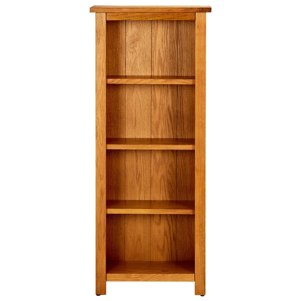 bogreol med 4 hylder 45x22x110 cm massivt egetræ