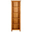 bogreol med 5 hylder 45x22x140 cm massivt egetræ