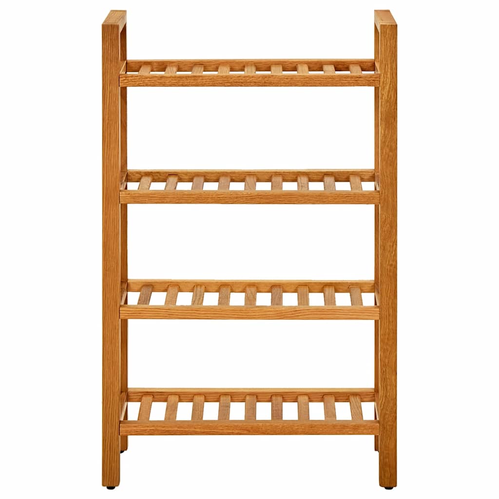 skostativ med 4 hylder 50x27x80 cm massivt egetræ