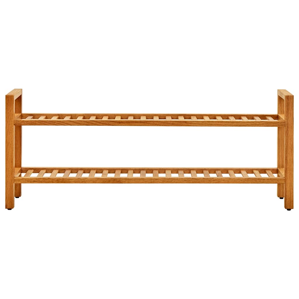 skostativ med 2 hylder 100x27x40 cm massivt egetræ