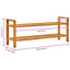 skostativ med 2 hylder 100x27x40 cm massivt egetræ