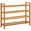 skostativ med 4 hylder 100x27x80 cm massivt egetræ