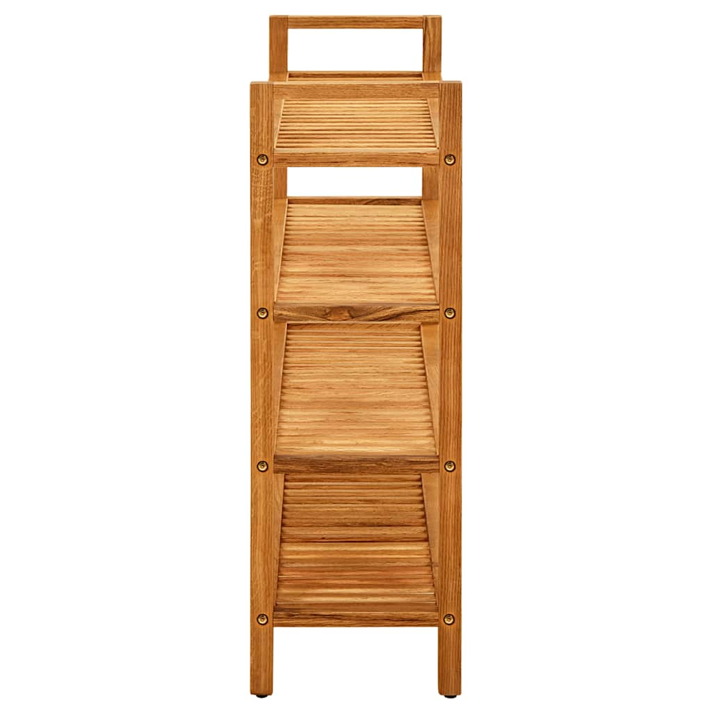 skostativ med 4 hylder 100x27x80 cm massivt egetræ