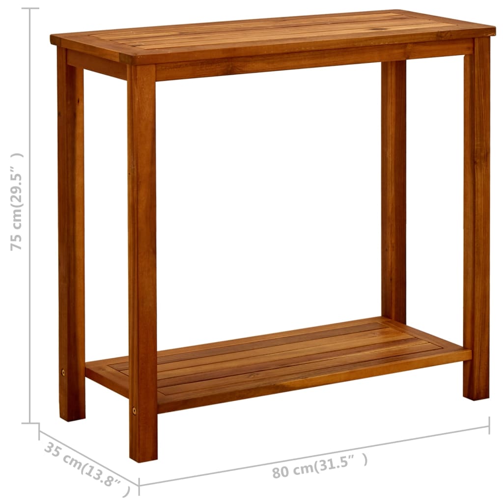 konsolbord til haven 80x35x75 cm massivt akacietræ