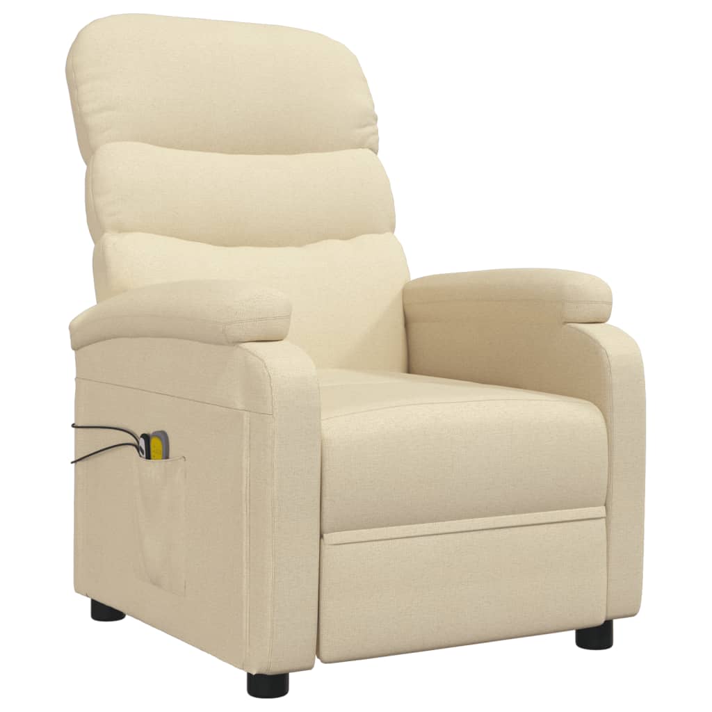 eldrevet massagestol stof cremefarvet