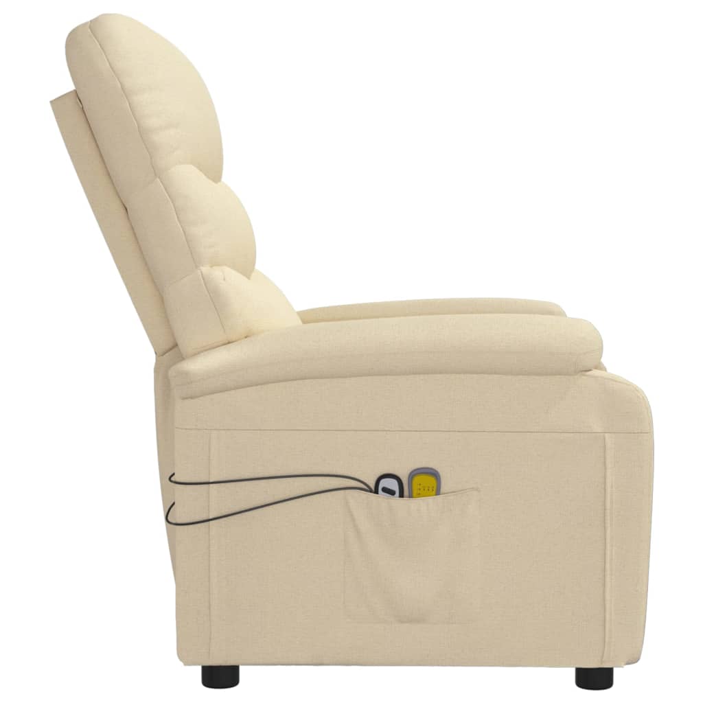 eldrevet massagestol stof cremefarvet