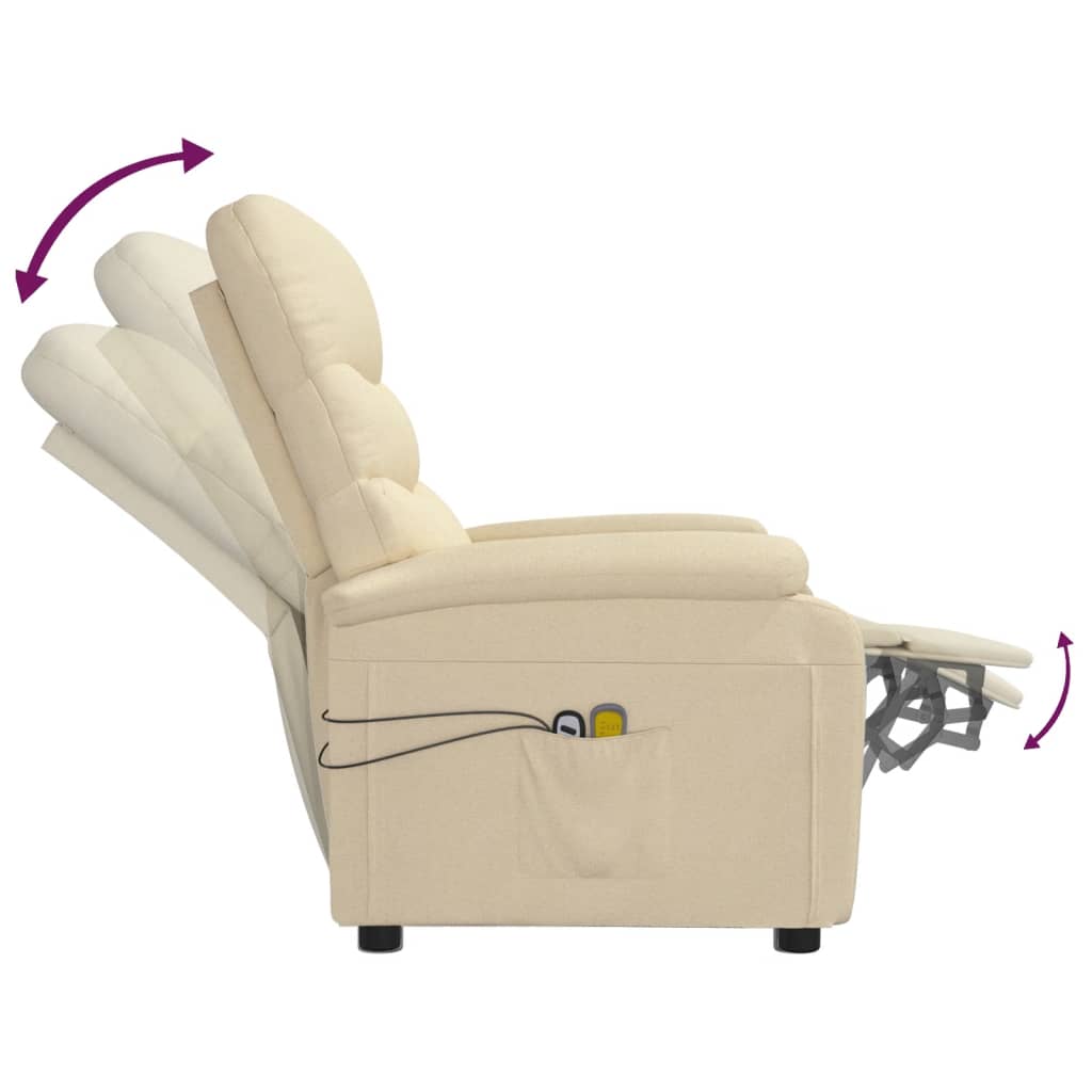 eldrevet massagestol stof cremefarvet