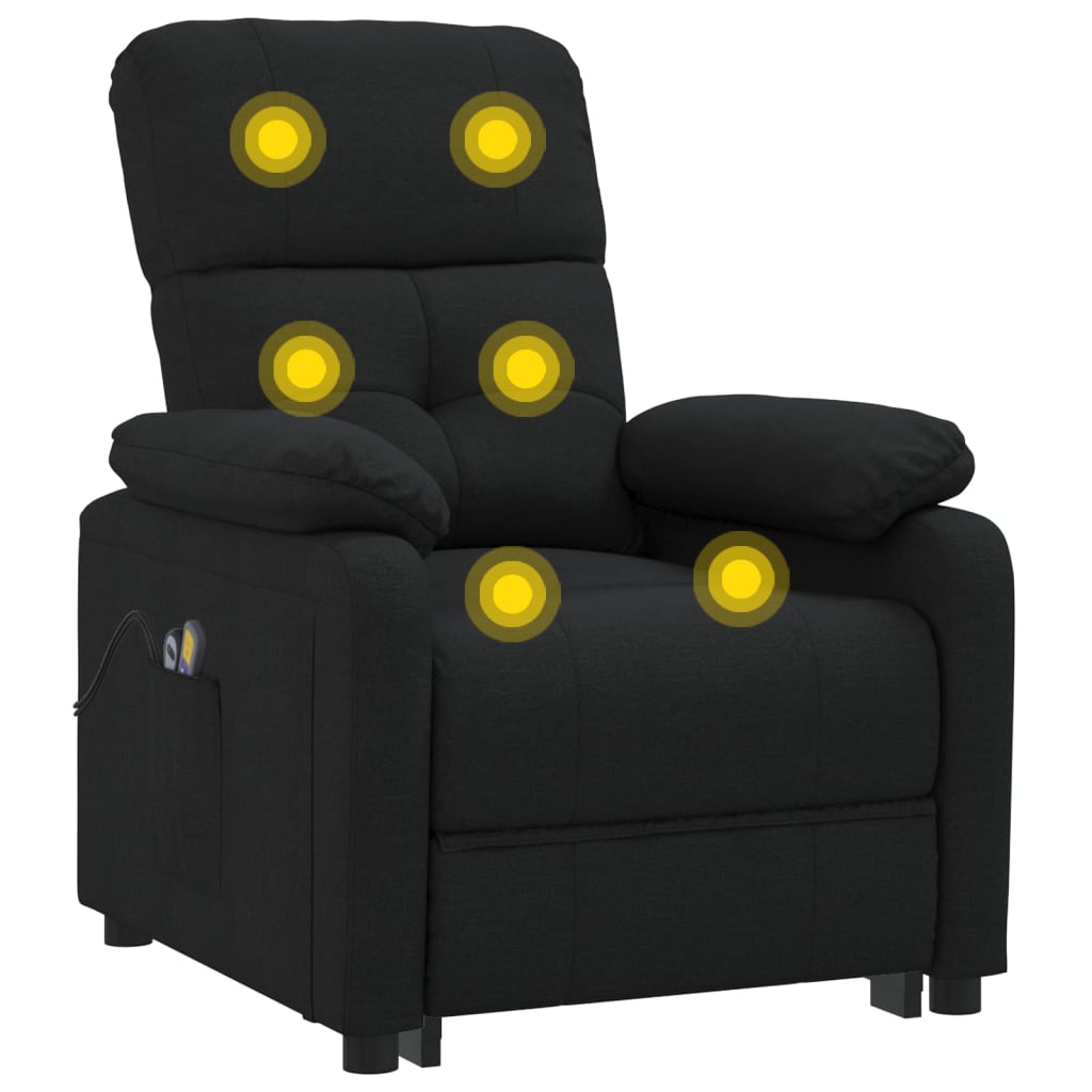 eldrevet massagestol stof sort