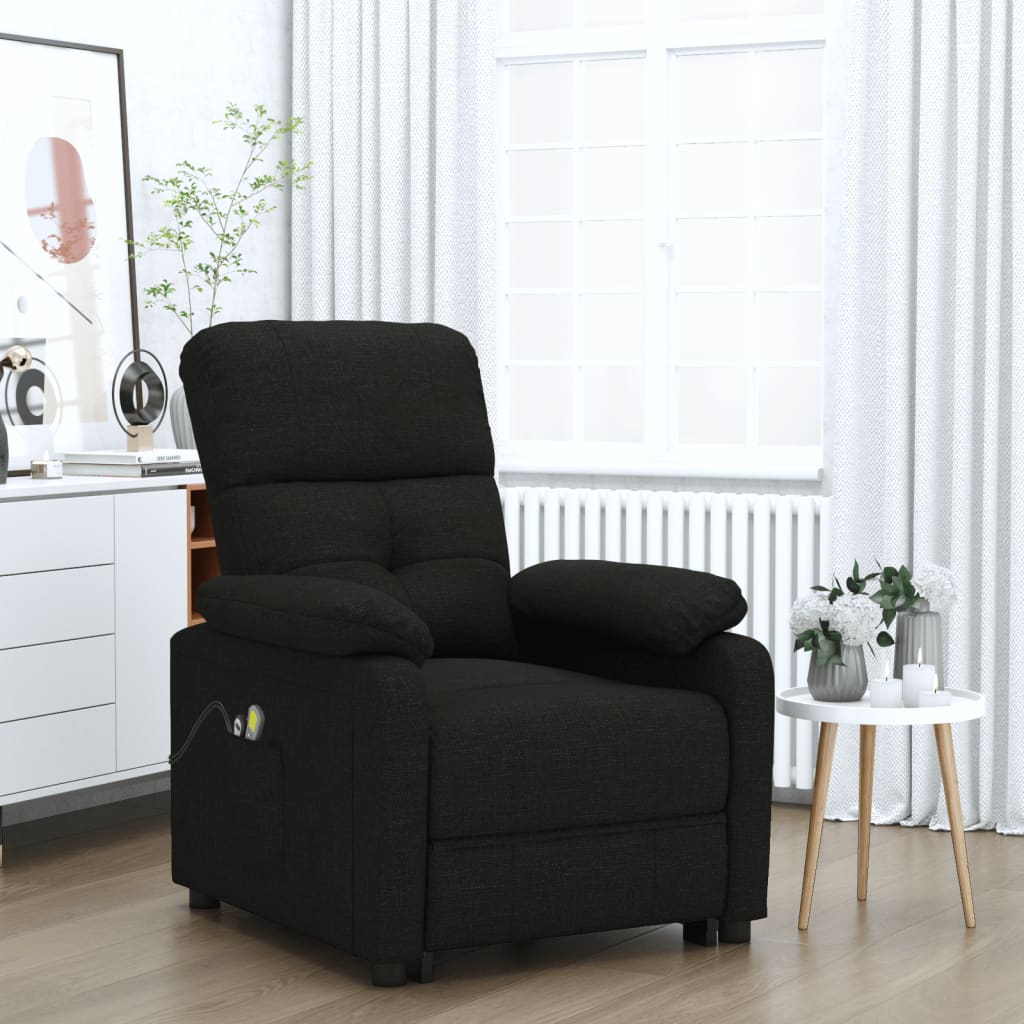 eldrevet massagestol stof sort