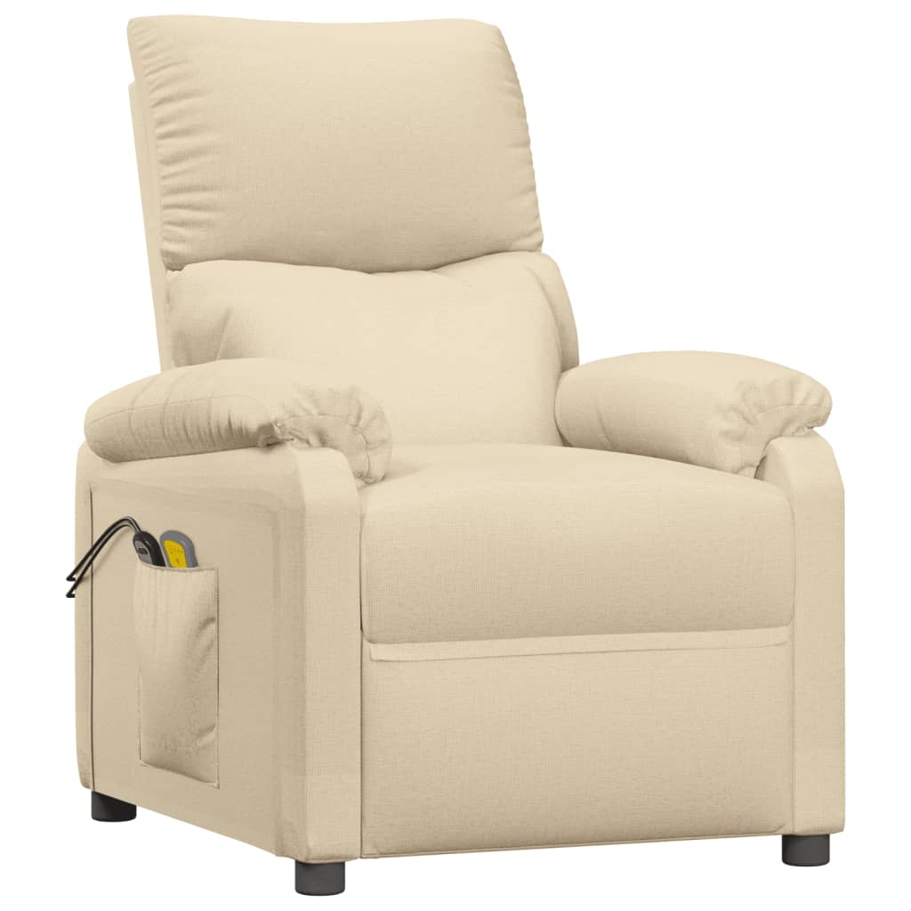 eldrevet massagestol stof cremefarvet