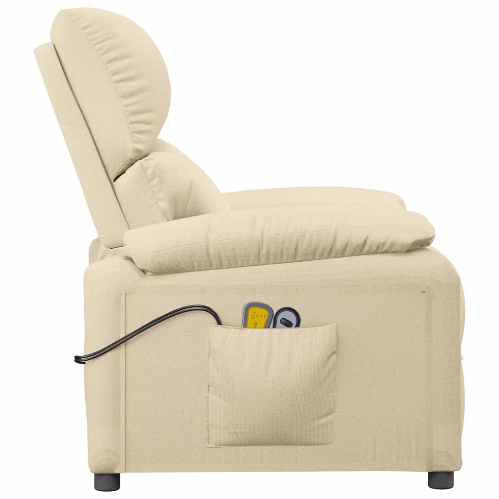 eldrevet massagestol stof cremefarvet