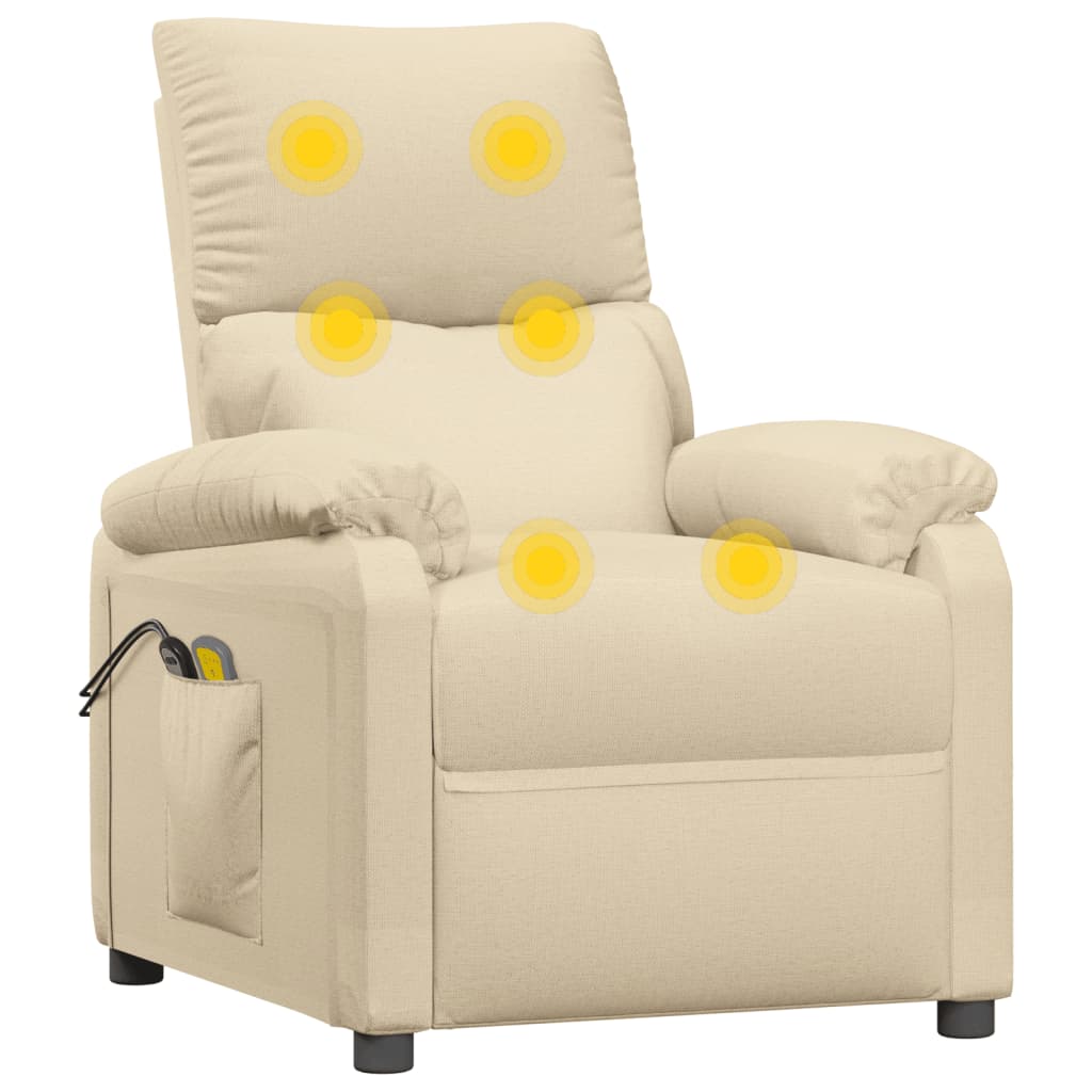 eldrevet massagestol stof cremefarvet